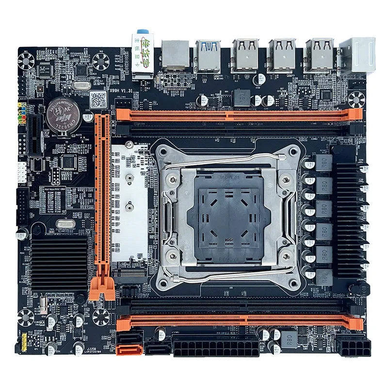 X99 M-ATX DDR4 server motherboard with LGA2011-3 socket, B85 chipset, M.2 slot, and multiple USB ports