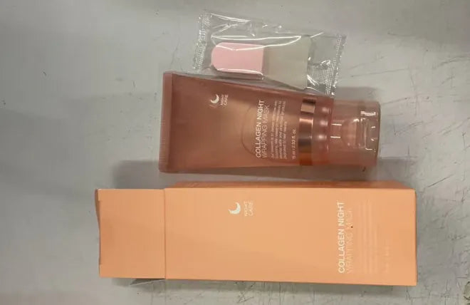75ml collagen night face mask with application brush for overnight skin firming and hydration