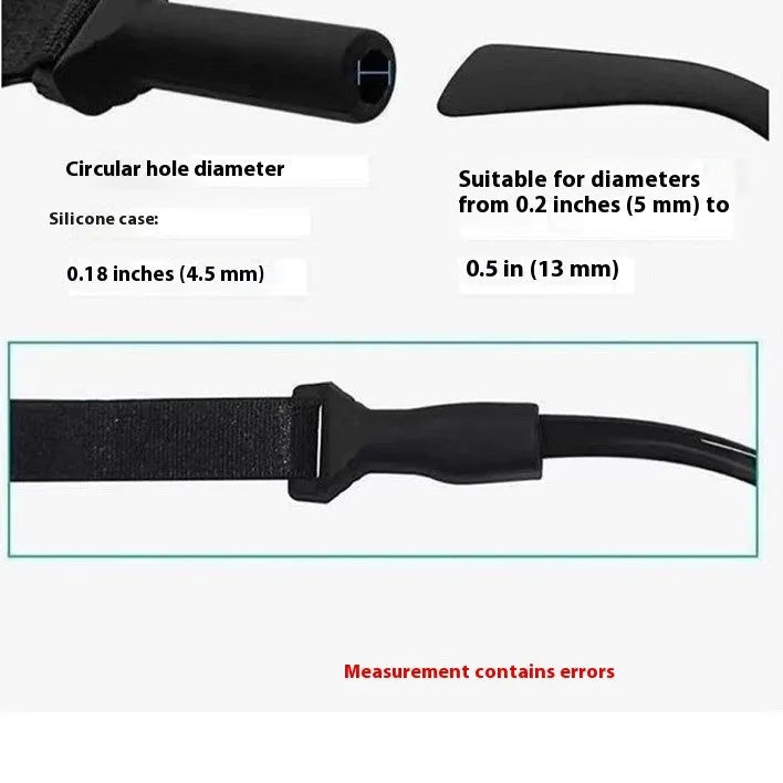 Black adjustable glasses anti-skid cord with silicone end fibre rope construction for adult and children's use