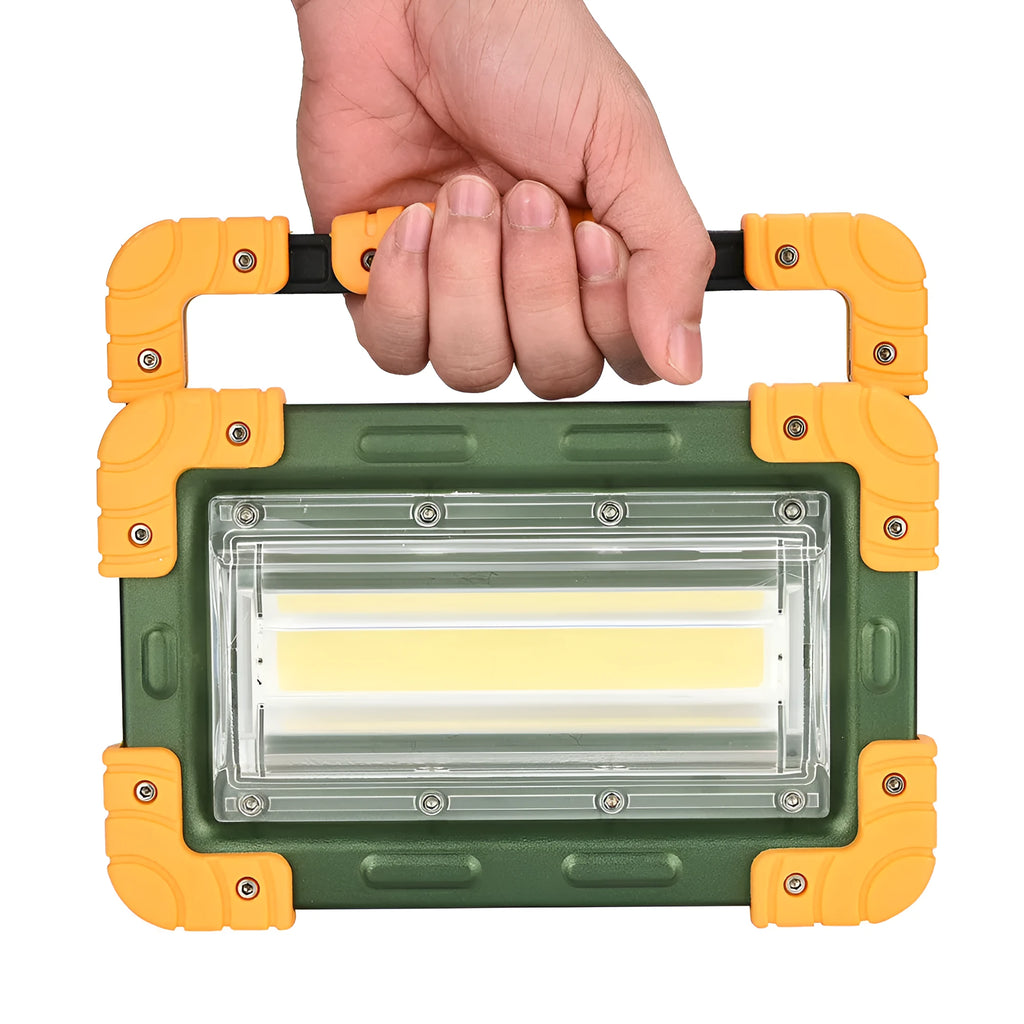 Yellow aluminium alloy COB work light with 50W power and 120° wide beam