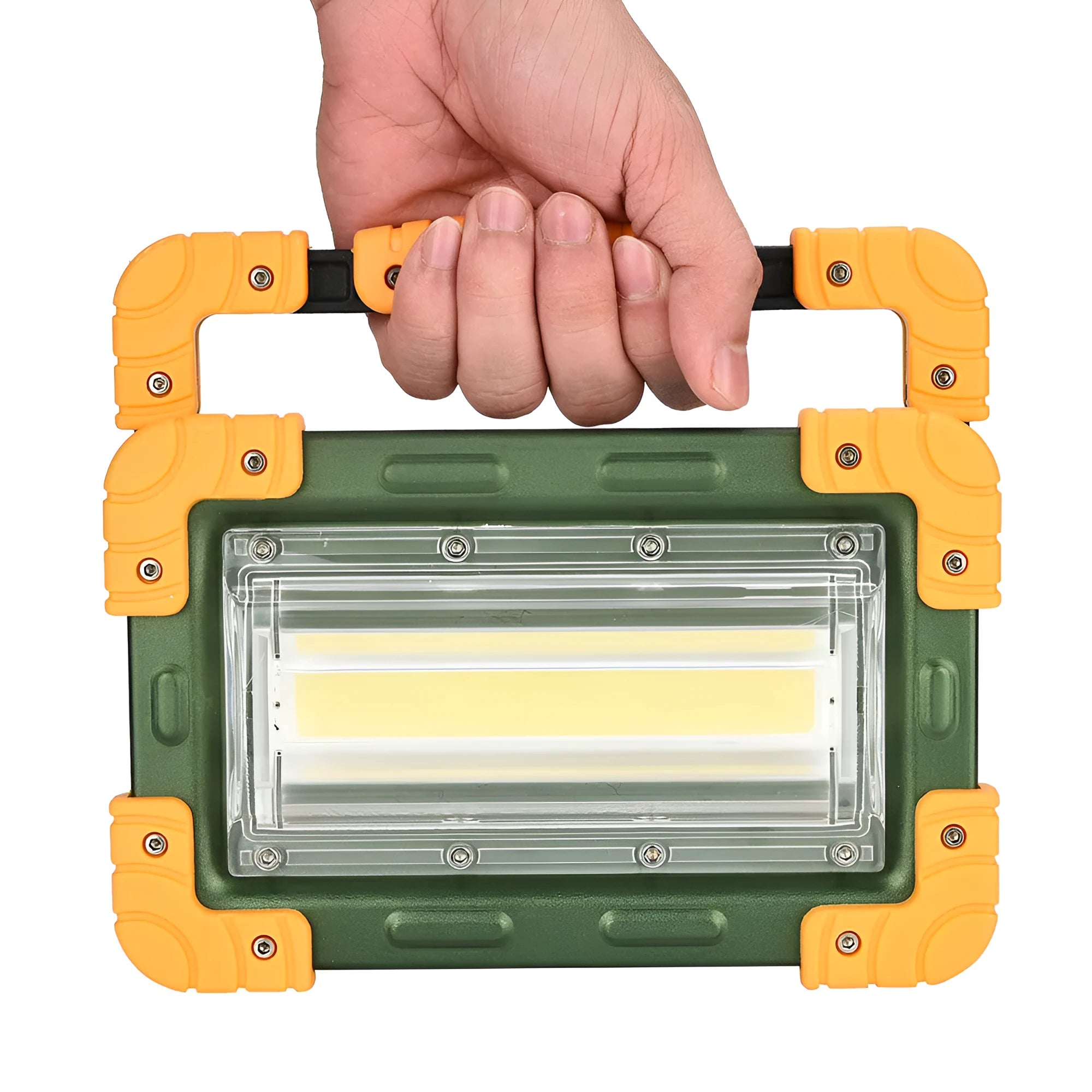 Yellow aluminium alloy COB work light with 50W power and 120° wide beam