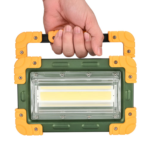 Yellow aluminium alloy COB work light with 50W power and 120° wide beam