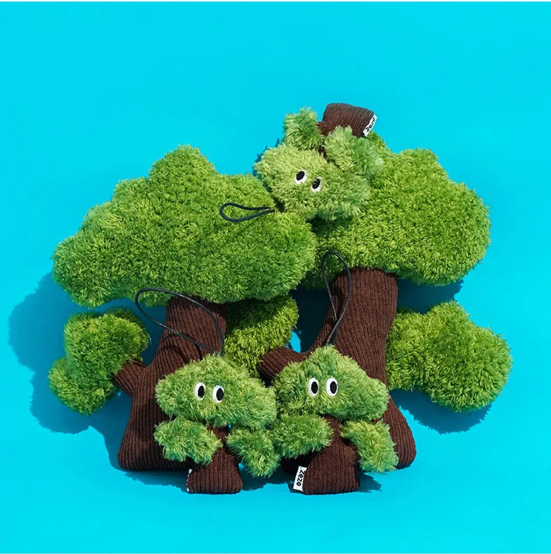 Pine tree shaped cat toy with cat mint filling and tease stick in three sizes