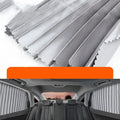 Auto retractable car sunshade curtain in thick opaque cloth with roller shutter mechanism
