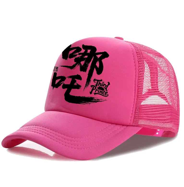 Men's white baseball cap with adjustable snapback strap and a curved visor on a plain background.