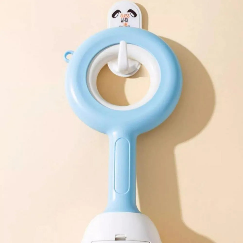 Blue dog pooper scooper with cloud-shaped jaw and comfortable grip handle for outdoor waste pickup