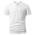 Men's solid colour slub cotton short sleeve T-shirt in British style pullover design.