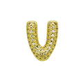 Copper letter bracelet with zirconium inlay showing detailed English character modelling in gold finish