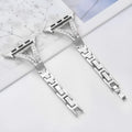 Herringbone diamond pattern Apple Watch band with zinc alloy construction in silver colour