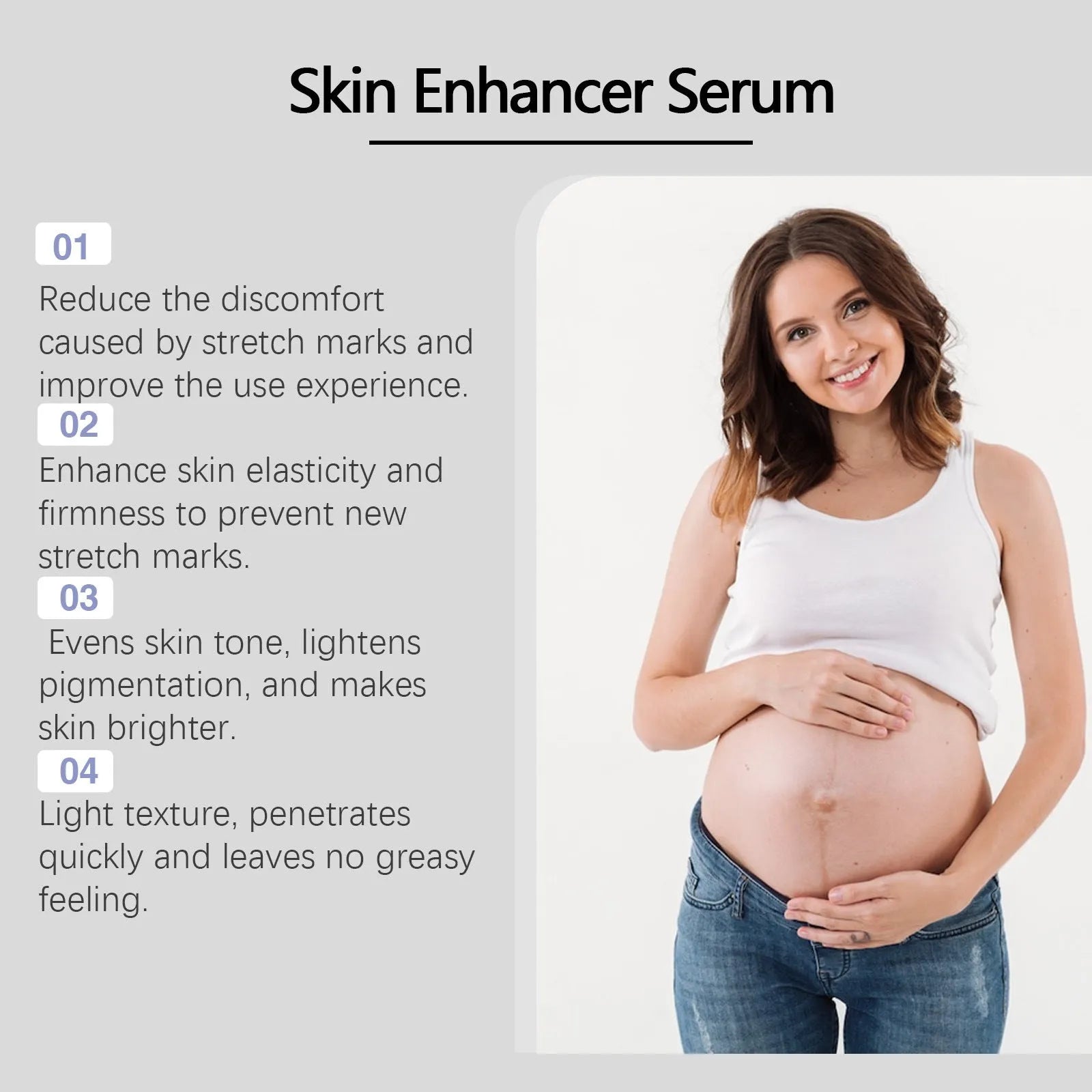 50ml bottle of skin enhancer serum with clear gel formula containing hyaluronic acid