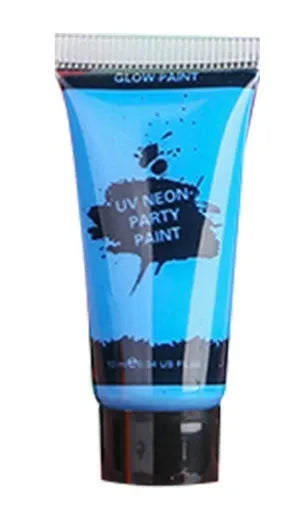 25ml tube of bright neon green face and body paint with safe non-toxic label.