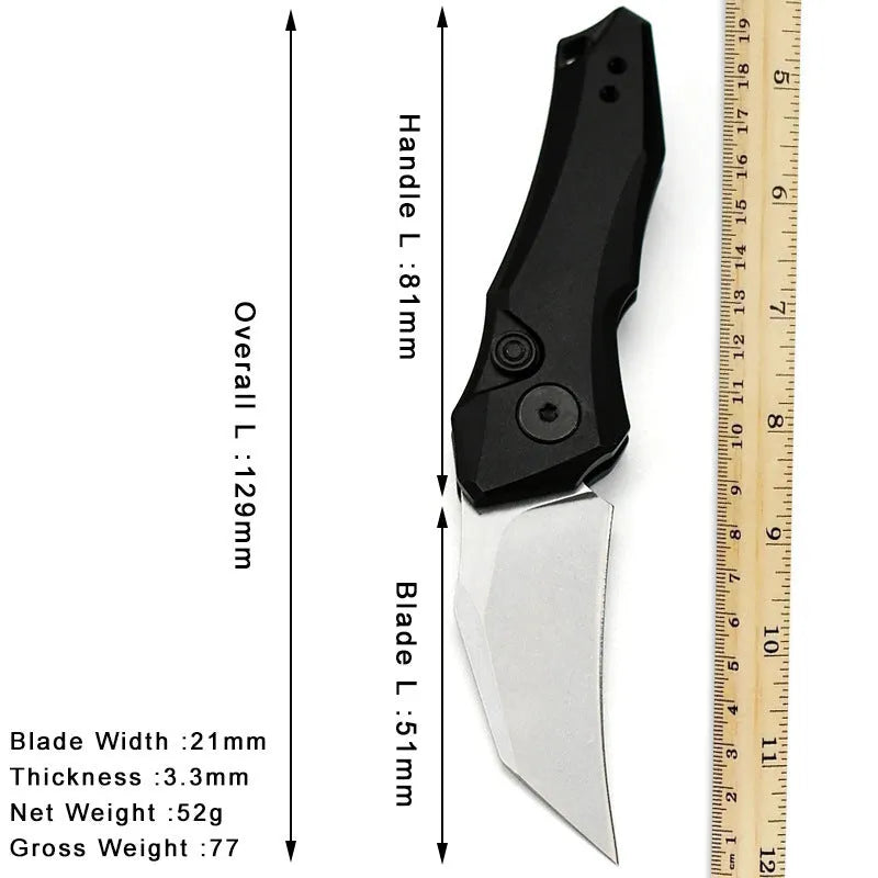 Outdoor folding knife showing black, grey, and green colour options with blade extended