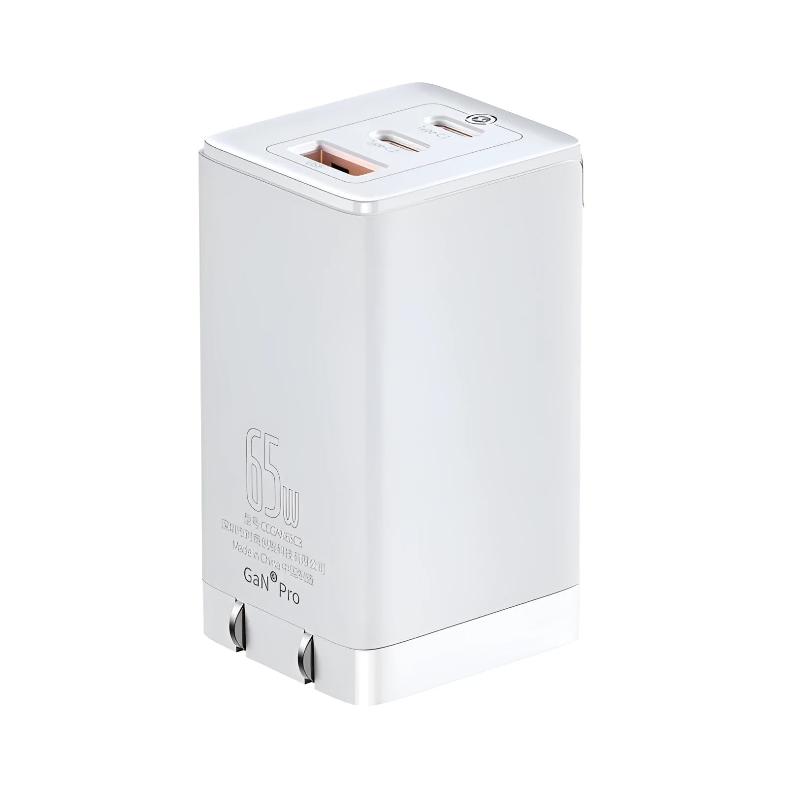 White car charger with USB and Type-C ports for 12V vehicle sockets.