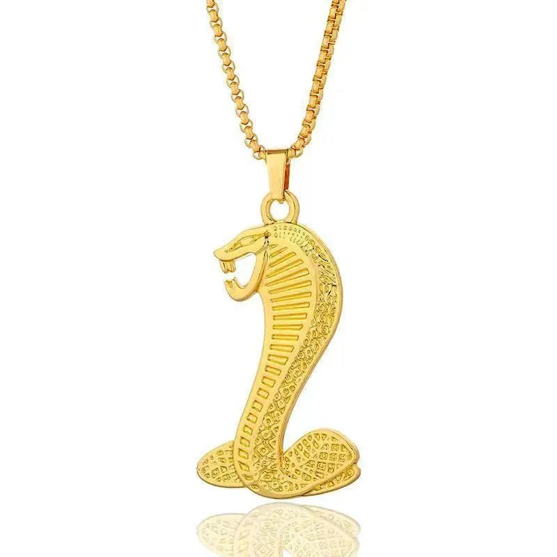 Geometric zircon inlay necklace in BY0349 gold colour on display