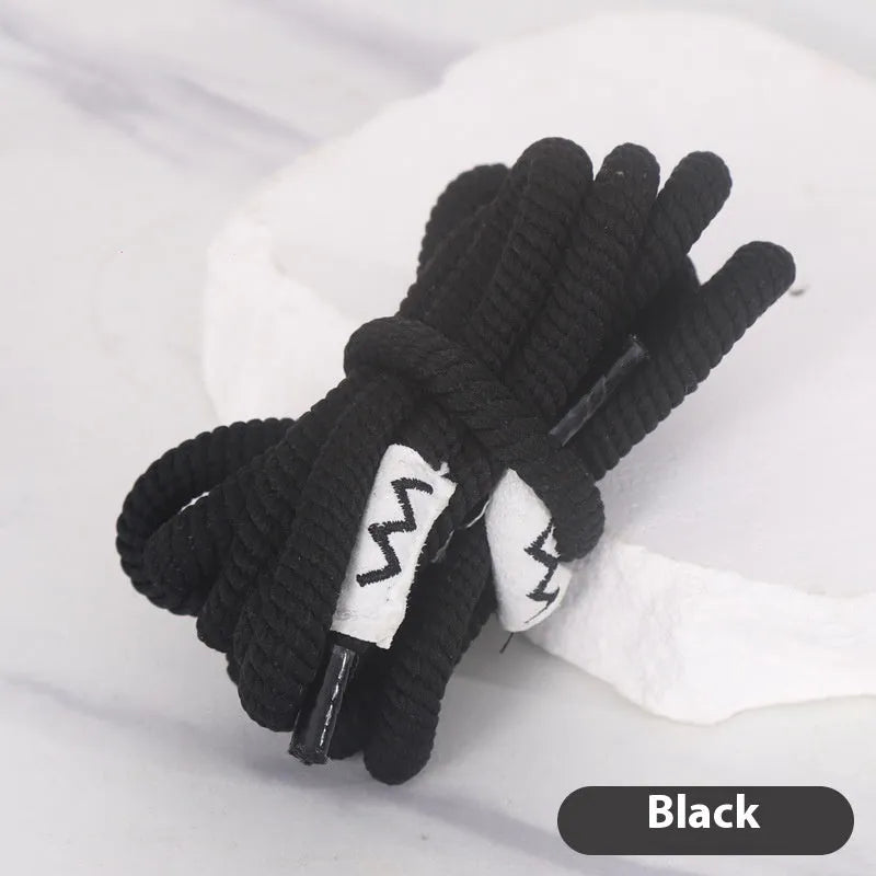 Round 1.0cm wide shoelace replacement cord in multiple colour options on a white background.