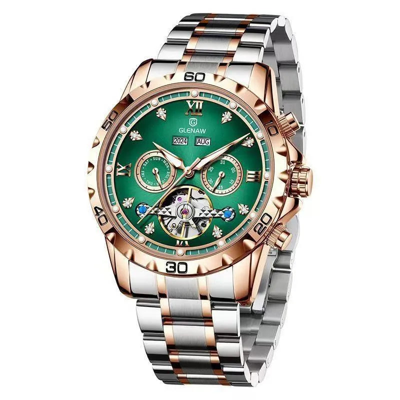 Men's automatic mechanical watch with stainless steel strap and various dial colour options.