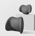 Memory foam car headrest and waist back cushion set in simple design