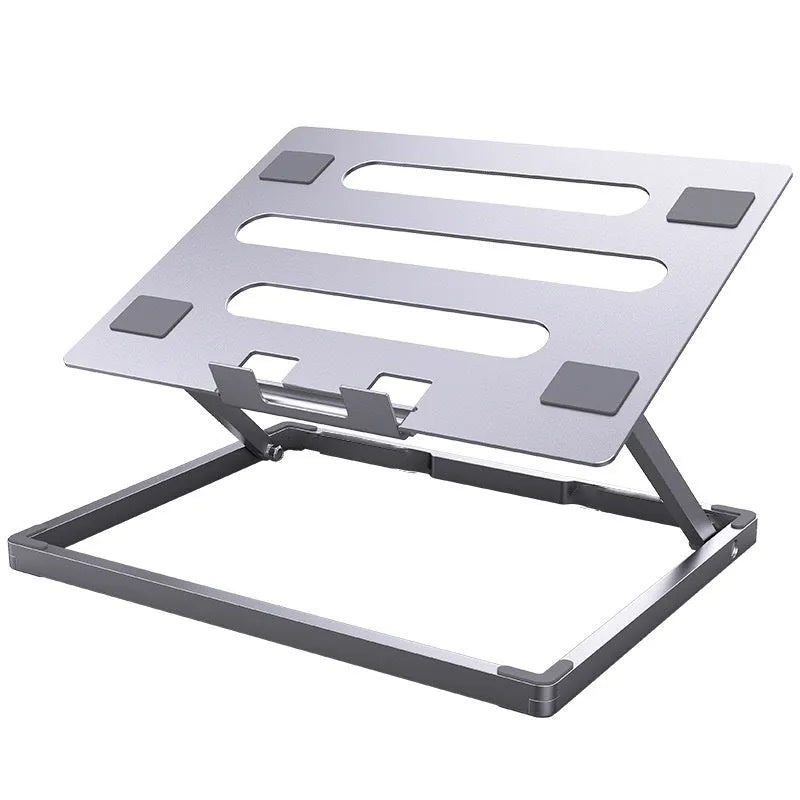 Aluminium alloy notebook cooling rack with folding design, shown in ordinary style colour