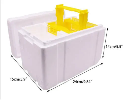 Three white EPS foam mini delivery boxes for beehive use as a breeding or tool set.