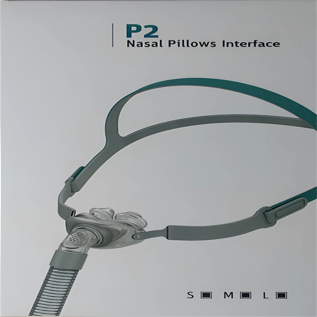 Ventilator nasal pillow and mask set with silicone components and adjustable headband