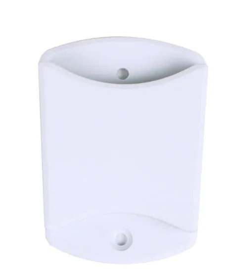 Silver aluminium alloy desktop tablet stand with white mount holding a tablet at an angle.