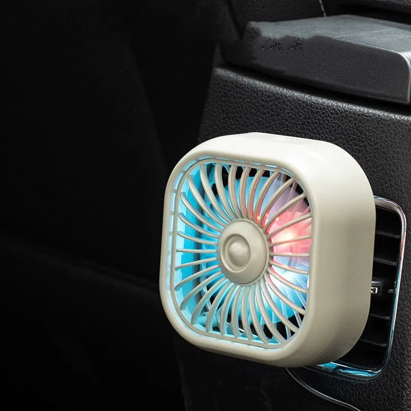 USB car fan in black colour with compact design and keyboard speed controls
