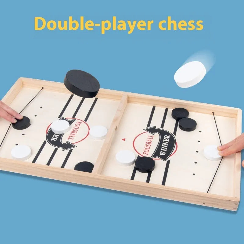 Wooden two-in-one bounce chess and aeroplane chess set with pieces on board