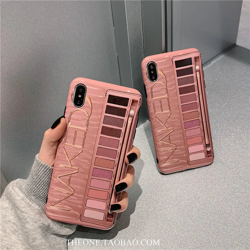 Soft silicone iPhone case with eye shadow pattern in Flesh colour for iPhone 11.