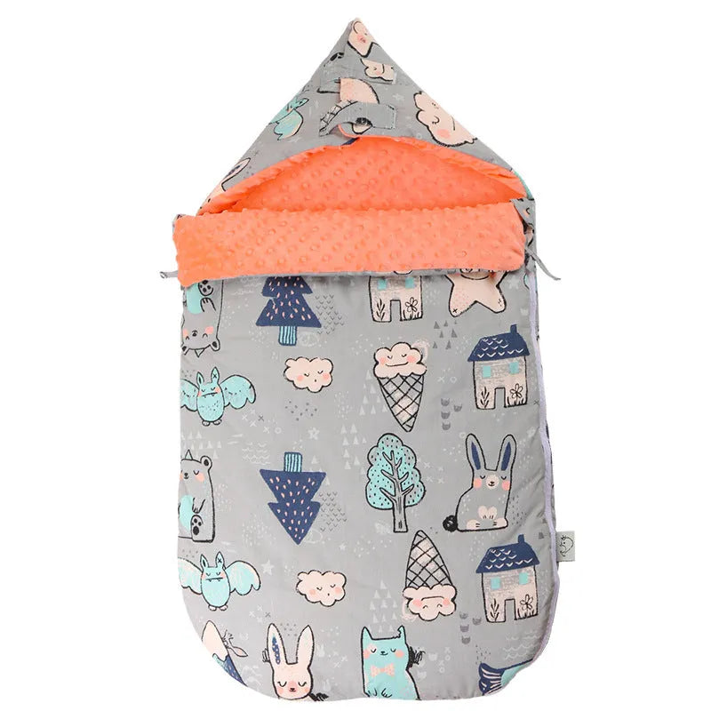 Newborn baby fleece stroller cover quilt 80x46cm with soft lining in Animal pattern