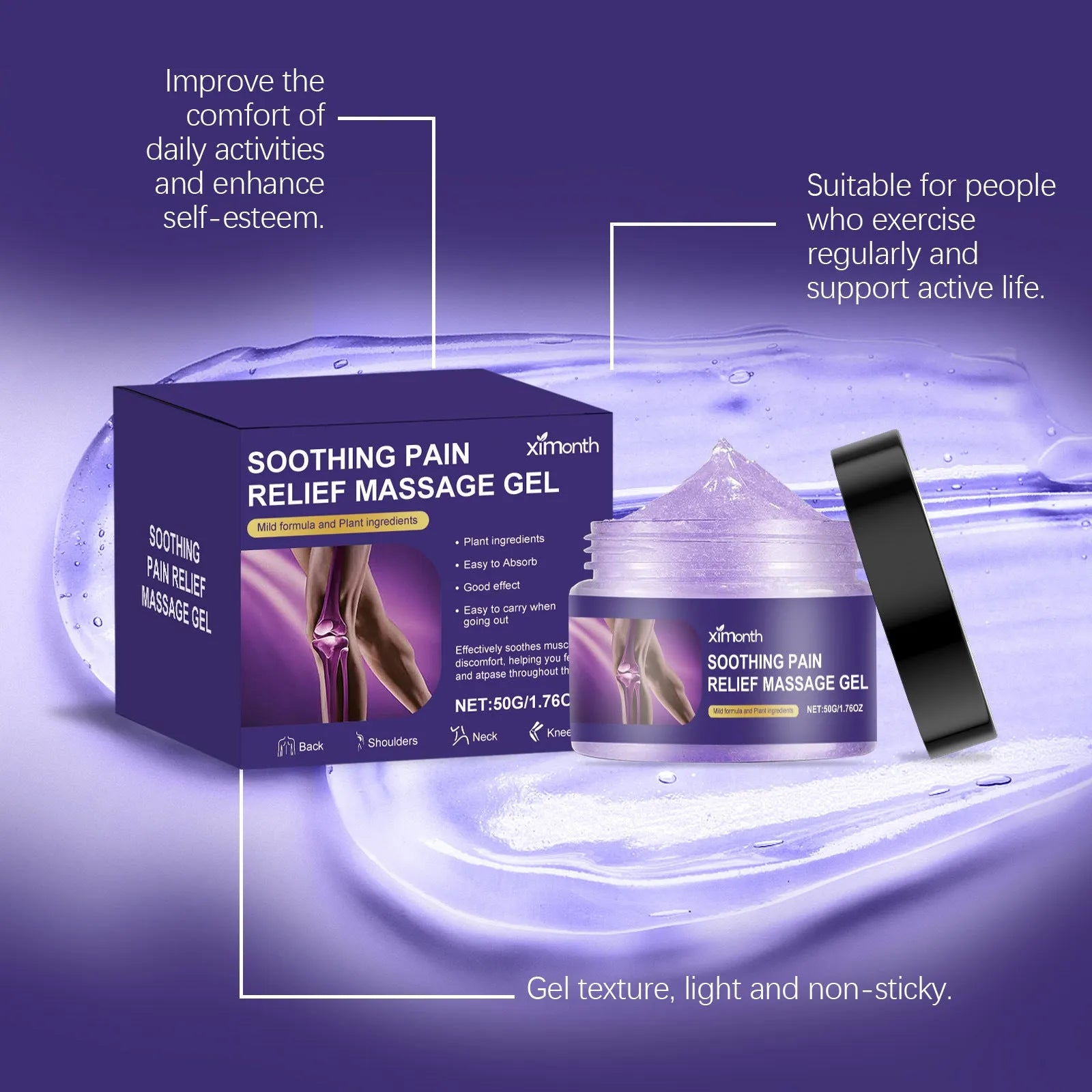 50g body joint care gel jar for universal skin types and daily topical application