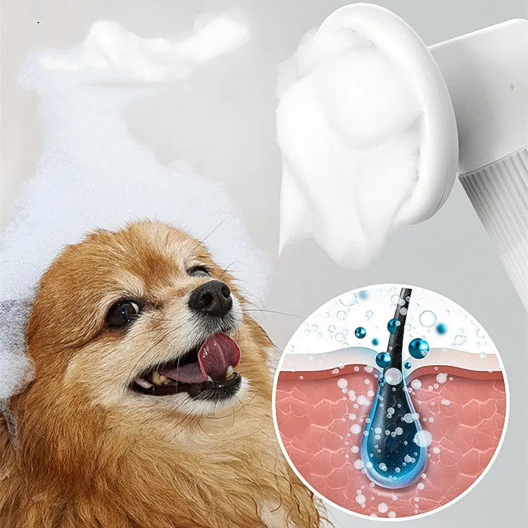 White PP pet bubble machine for cat and dog bath, USB powered, 139×118×286mm