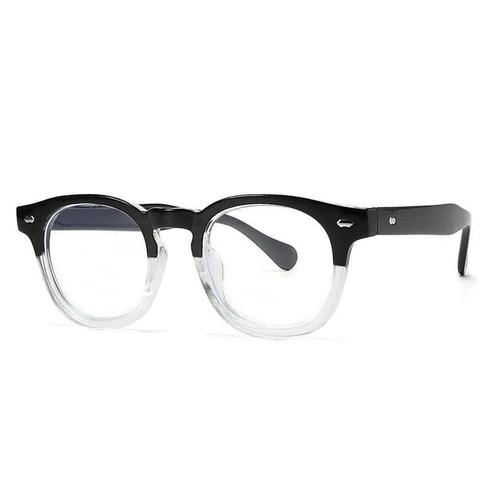 Round rim retro sunglasses with UV400 lenses on a simple background, showing frame and lens colour options.