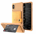 Slim black PU leather phone case with a machined geometric pattern on the back, fitted to an iPhone.