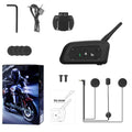 V6pro motorcycle helmet Bluetooth intercom unit with headphones and mounting accessories
