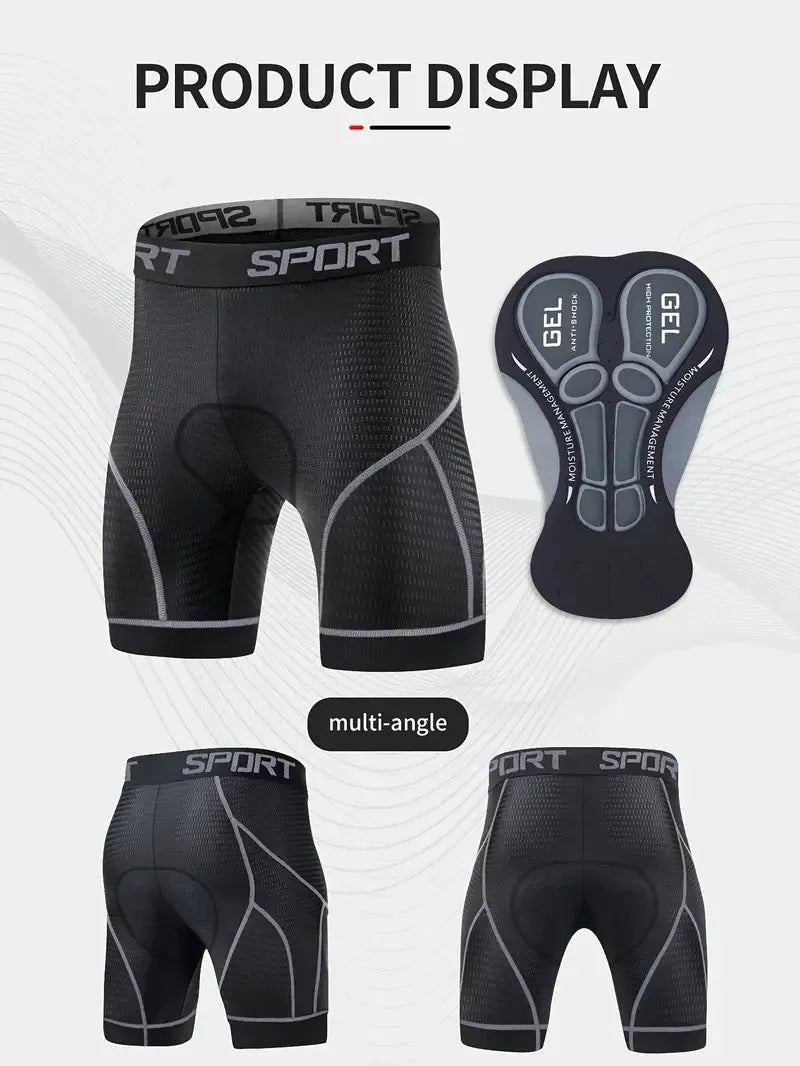 Gray breathable nylon cycling underpants liner shorts for road bike men in multiple sizes S M L XL XXL