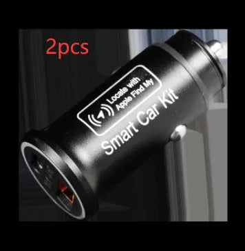 Black ABS plastic car GPS tracker device designed to plug into a vehicle's 12V power outlet for real-time location tracking.