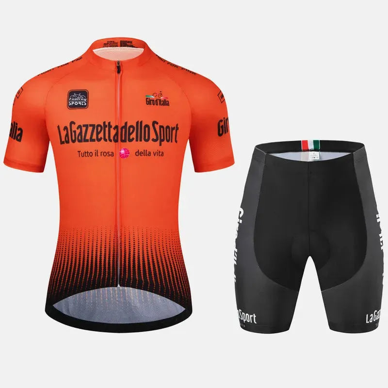 Cycling short sleeve suit in breathable polyester fabric for summer road biking
