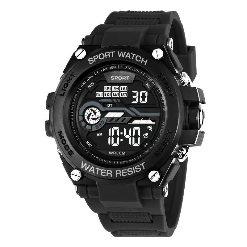 Digital fashion watch with silicone strap in multiple colour options for teenagers and students