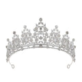 Baroque bride crown headdress with rhinestone detailing in silver and gold colour variations