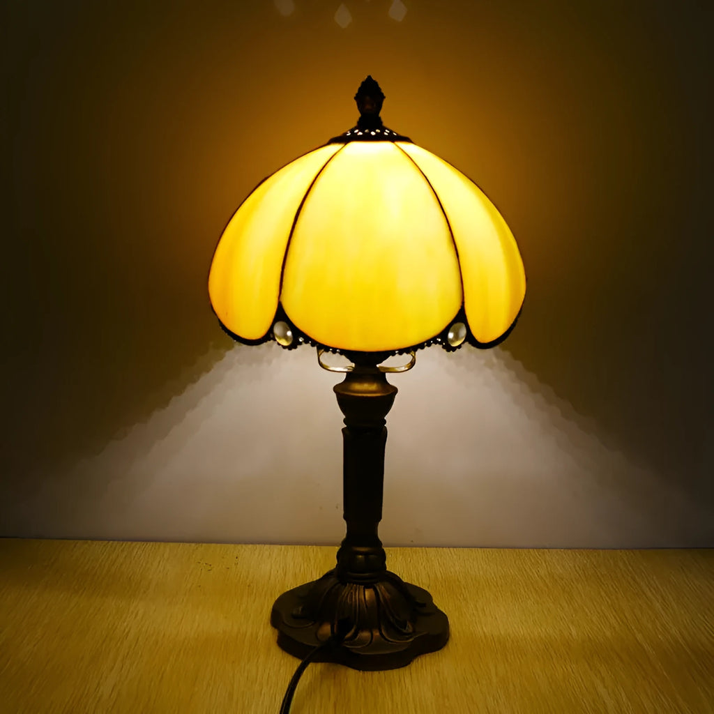 20cm beige simple modern bedside lamp with creative art lighting design