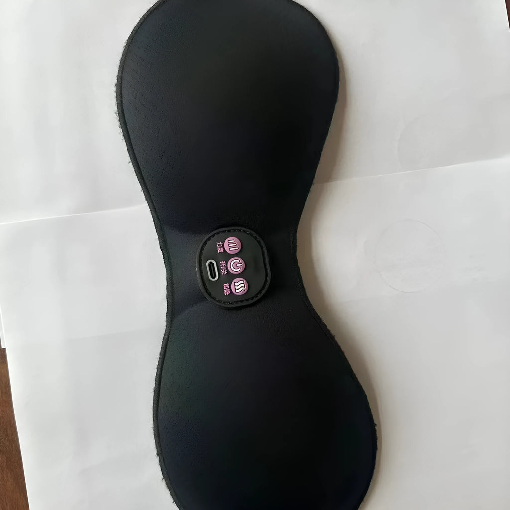 Black electric massage bra inner cushion with chest stickers and English control liner