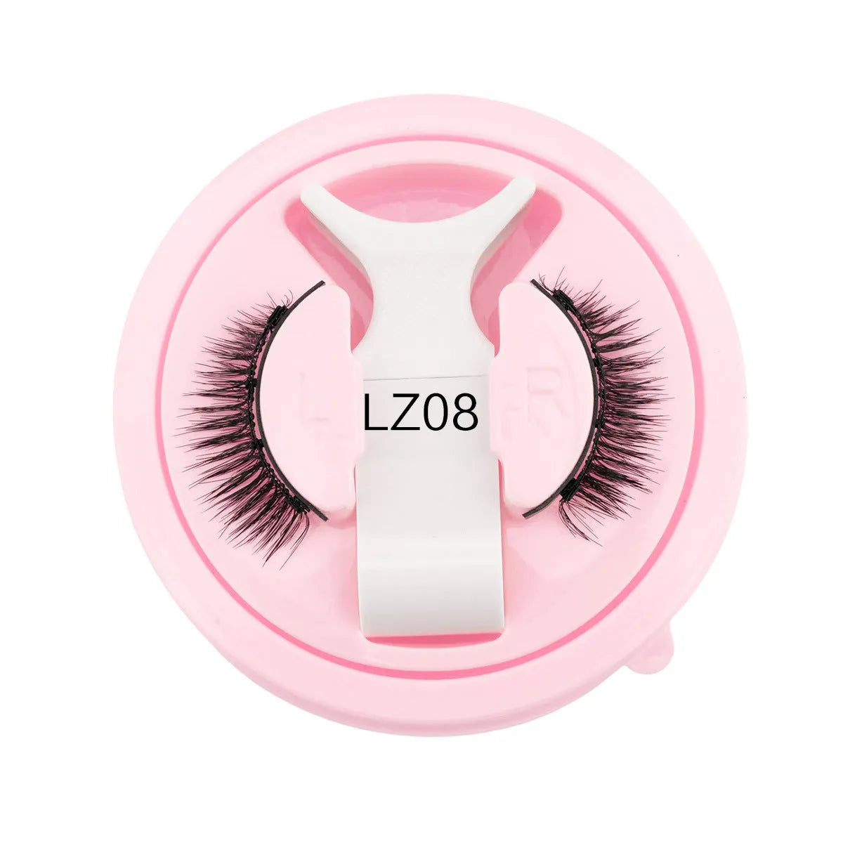 Reusable waterproof false eyelashes with glue-free design in five natural thickness styles