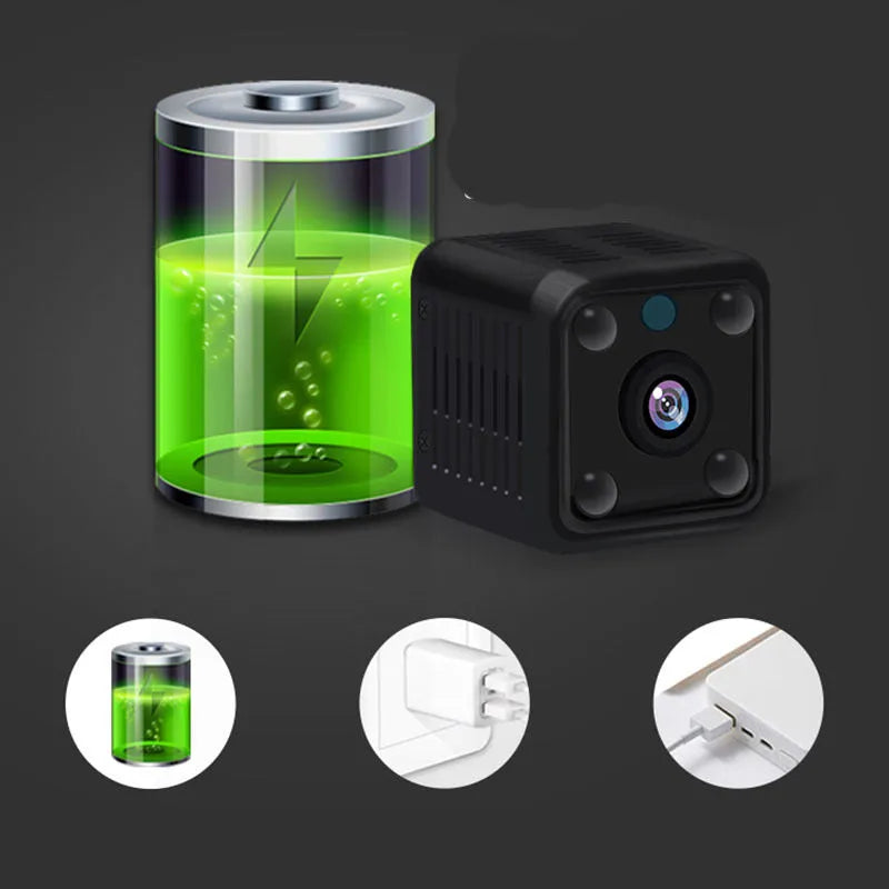 Mini wireless camera 1080P full HD with 3.6mm lens and 120 degree wide angle for indoor use