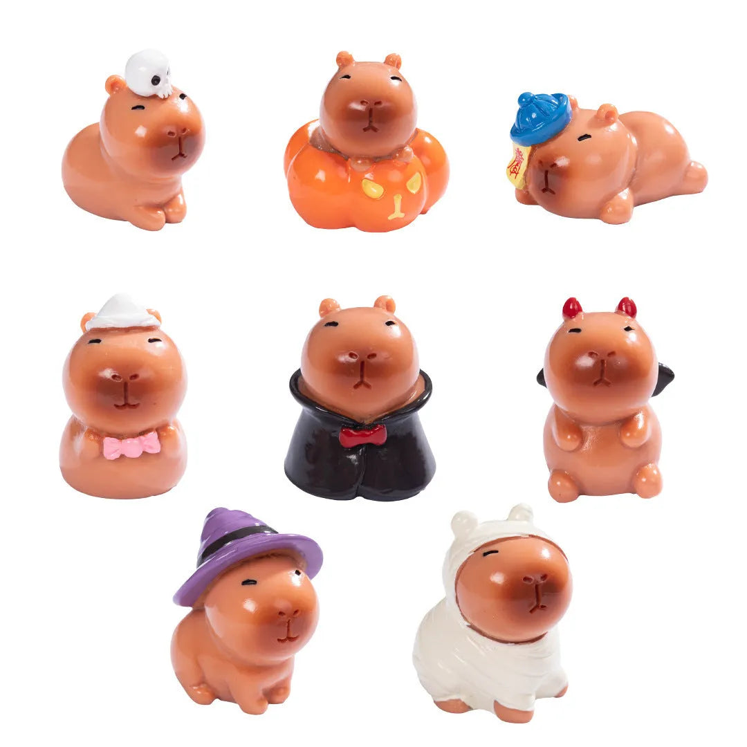 Halloween capybara resin decoration in chosen design for micro landscape display