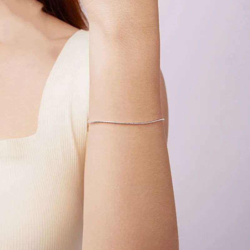 S925 sterling silver snake bones chain bracelet for women with electroplated BSB226 finish and bone-shaped links