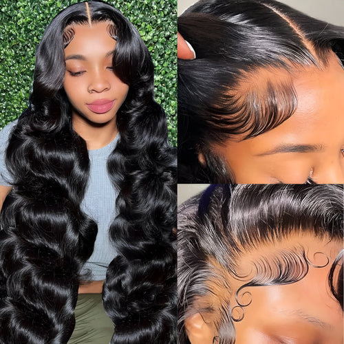 Black medium long curly synthetic wig with lace mesh cap, showing 22-inch waves in M1613 colour.