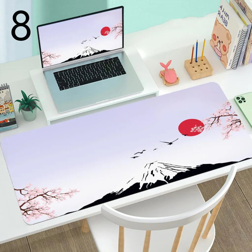 Large rubber gaming mouse desk mat in multiple sizes from 300x600mm to 400x900mm with print design