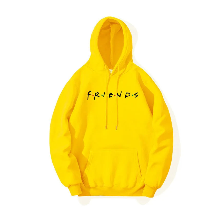 Letter printed plush hoodie in black available in sizes S to 3XL