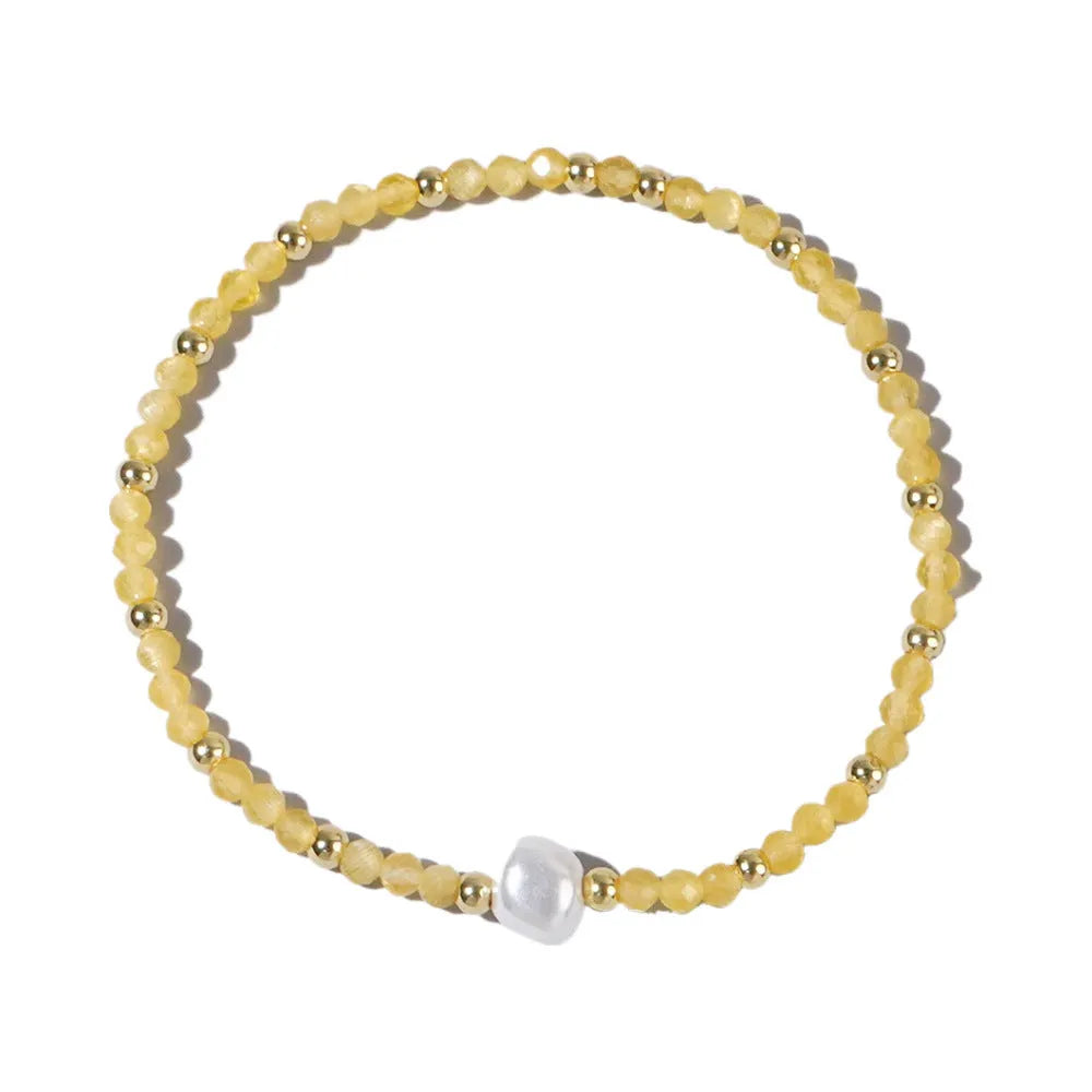 Natural stone geometric bracelet with elliptical elements showing colour variations BB24071801A to O