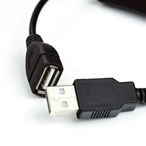All-copper USB male to female extension cable, 28cm, for charging and data transfer